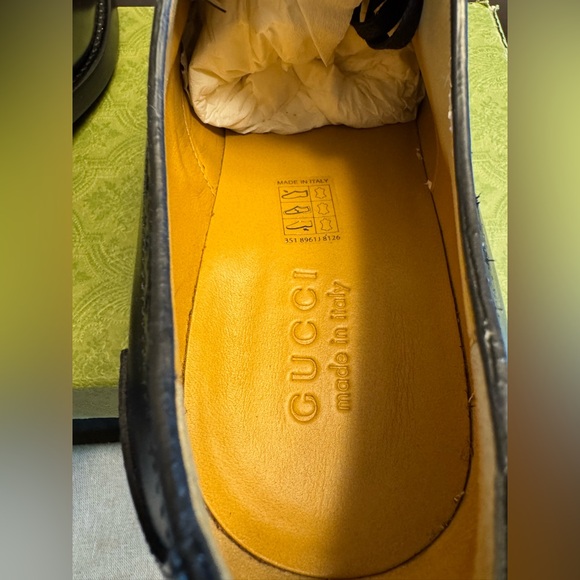 New Gucci GG Logo Star Brogue Lace Up Dress Shoes Black Size UK 12 / US 12.5 - Picture 14 of 16